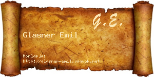 Glasner Emil névjegykártya